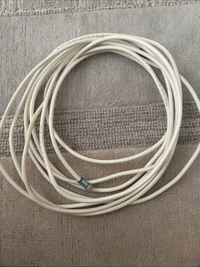 White Coaxial Cable with F Connector (~20ft)